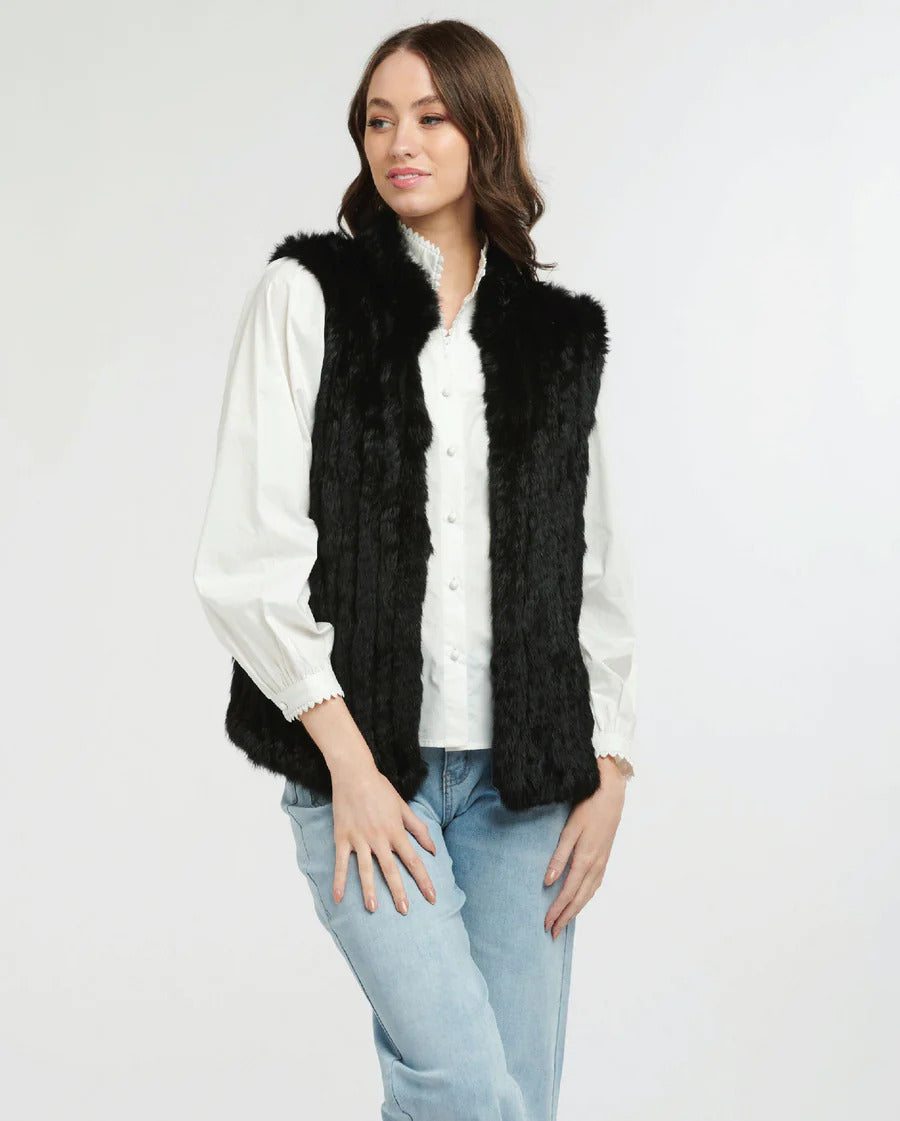 Fur Vest Black