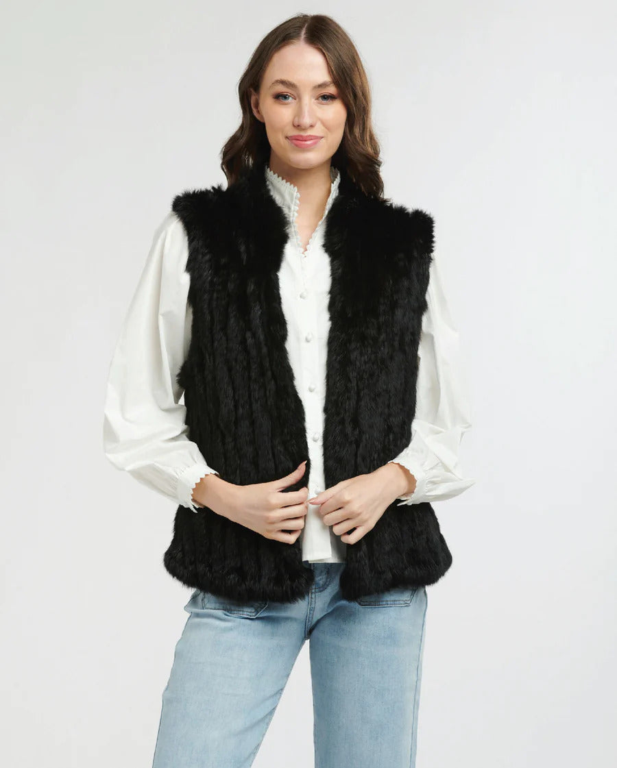 Fur Vest Black