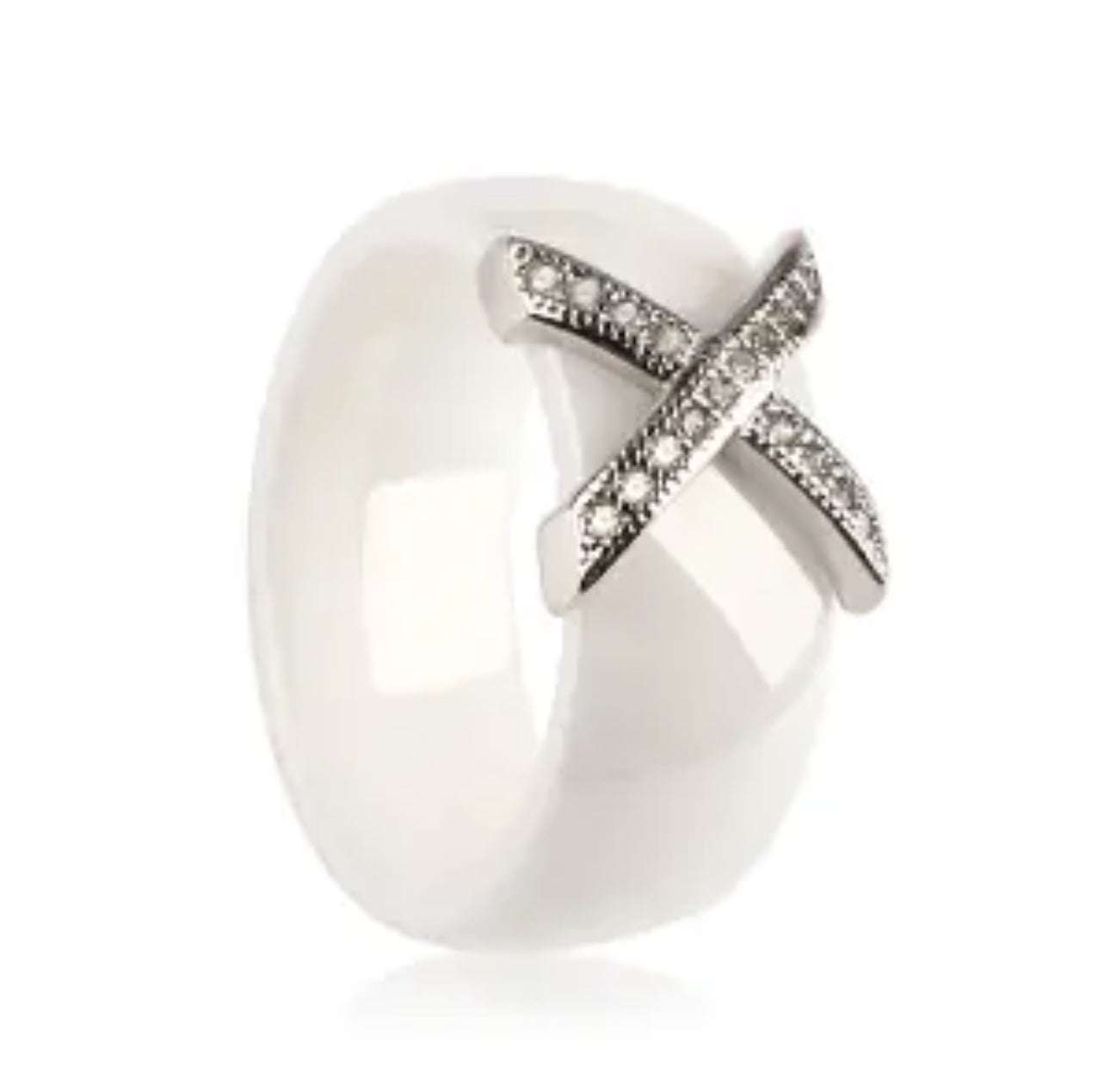 Cross My Heart Ring- White