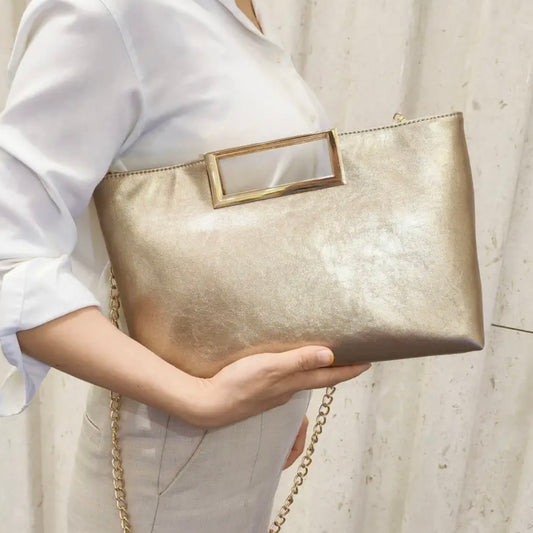 Large Metallic Tote/Clutch