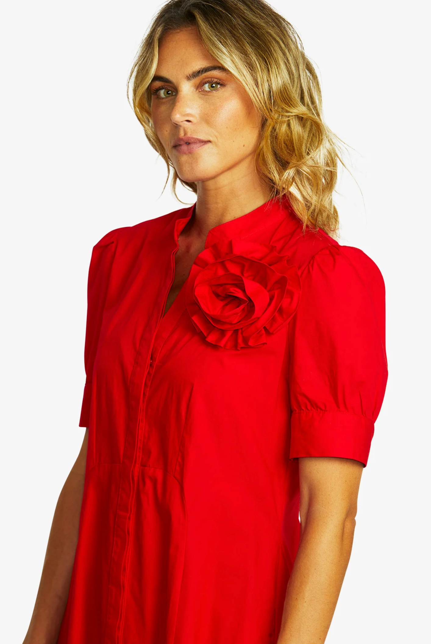 Audrey Rosette Dress Poppy SZ 10