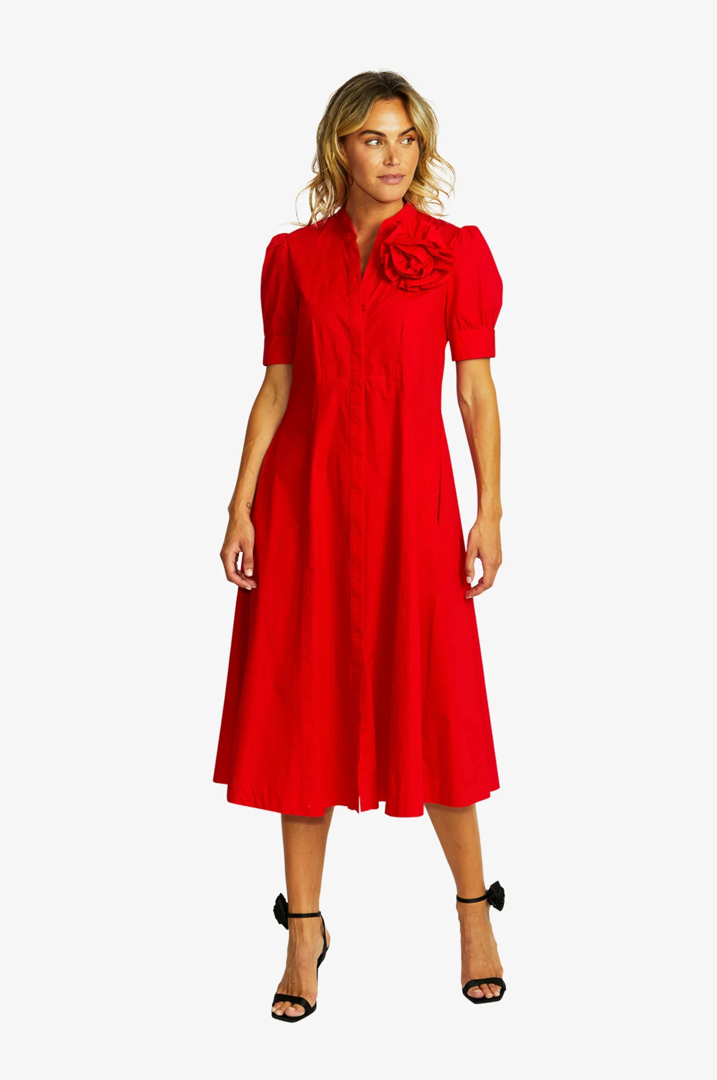 Audrey Rosette Dress Poppy SZ 10