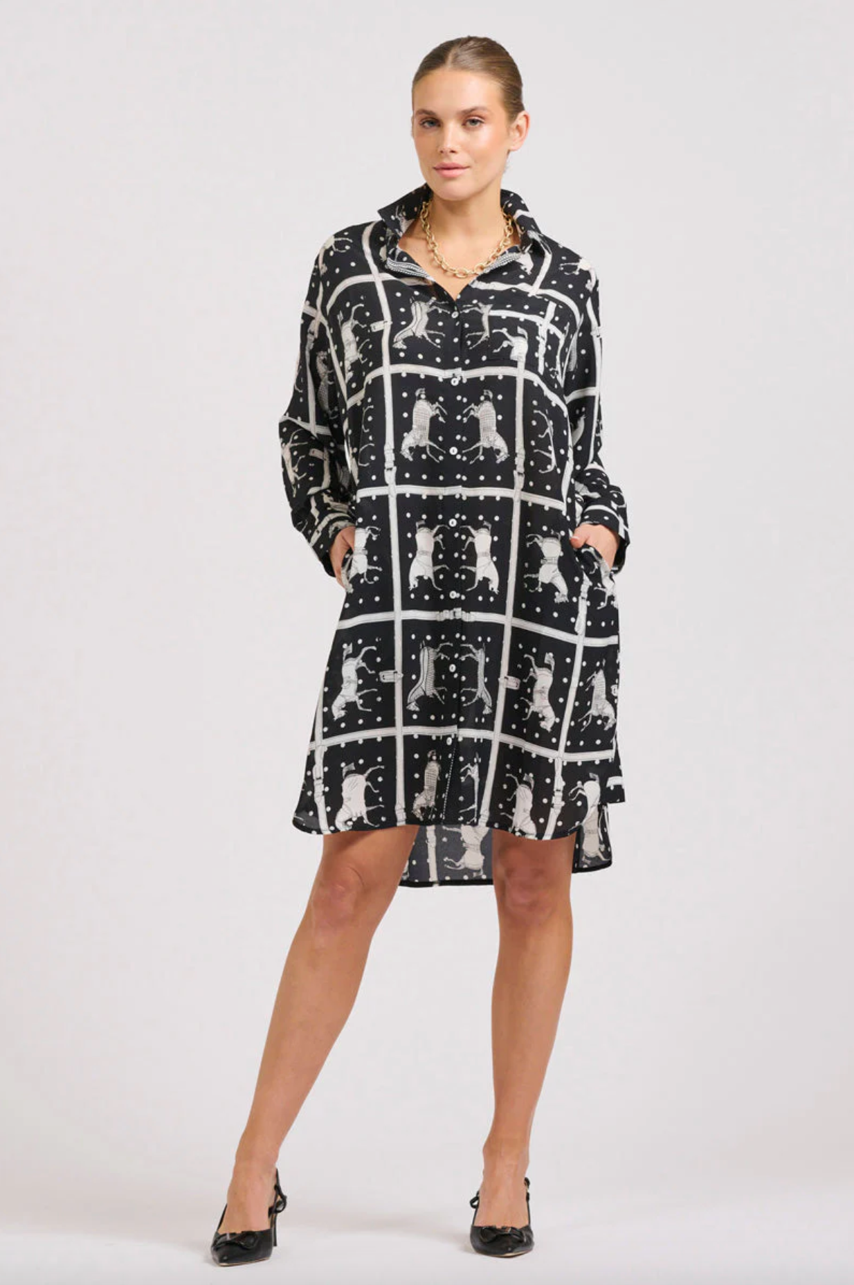 The Classic Shirt Dress- Horse