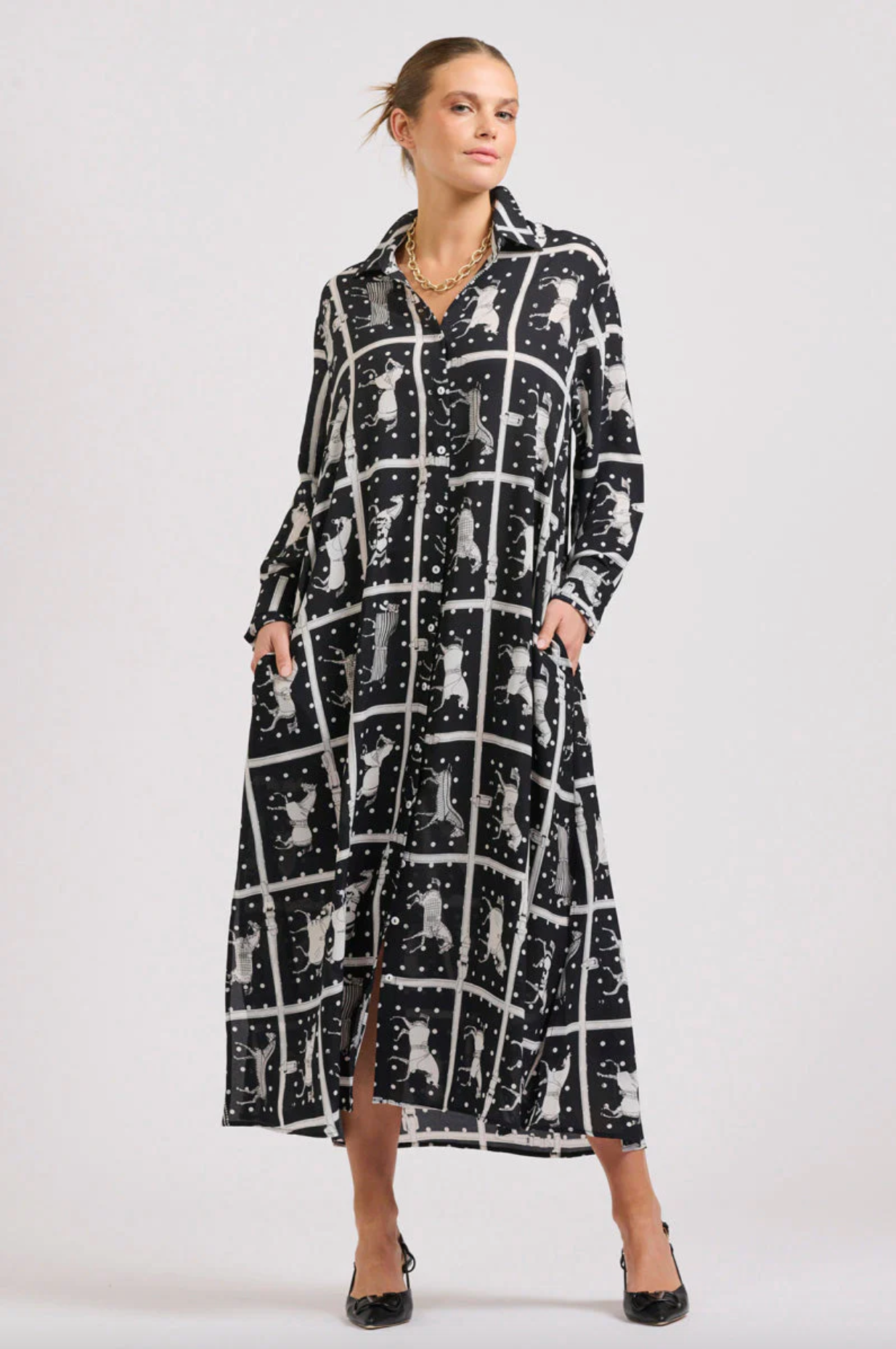 Luna Long Shirtdress- Horse