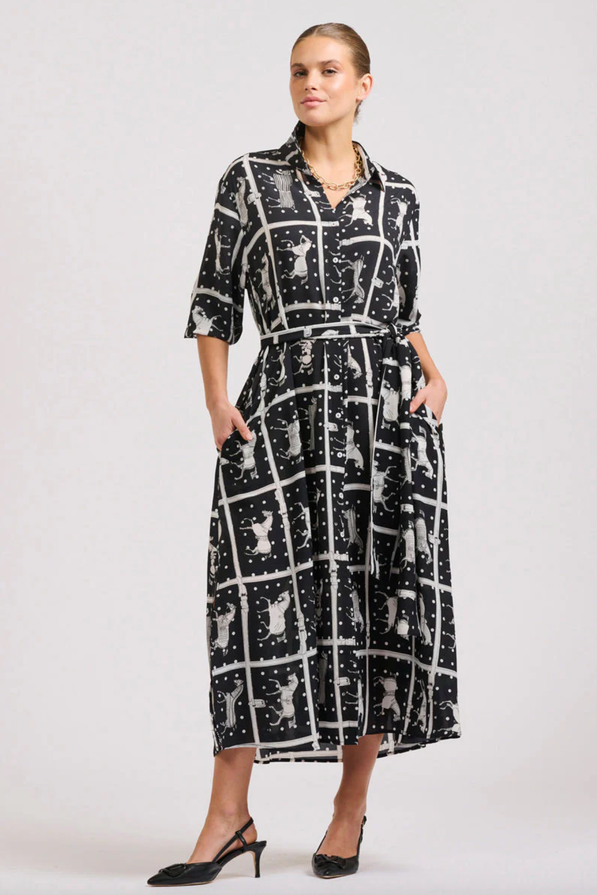 Luna Long Shirtdress- Horse